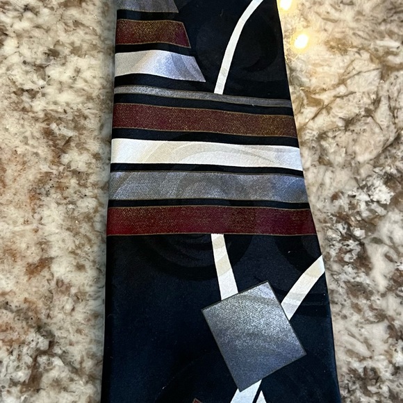 VTG Burma Bibas Men's Tie Retro 90’s Silk 90’s  Classic Vintage Abstract Neck - Picture 4 of 5